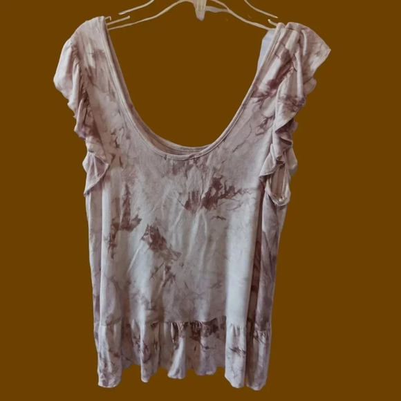 Willow young contemporary tye dye pullover ruffled hem sleeve size Small - Picture 1 of 6